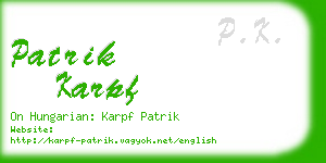 patrik karpf business card